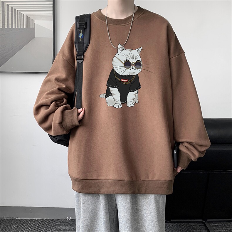 圆领卫衣男大码加厚加绒长袖t恤男S6044-P28 加绒款-P33图片