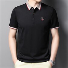 夏季新款男士翻领短袖t恤中年有领男装上衣服休闲POLO衫，男装T恤，电商B212（原钱塘6029）