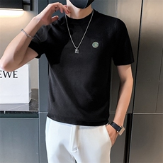 店主风针织短袖半圆领T恤男内搭上衣毛衣打底衫301A-1/M02/P48，男装T恤，星座301A-1