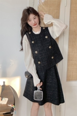 【2025春款】法式小香风马甲+短裙套装088-7711p165k228，女装套装/套裙，2C088