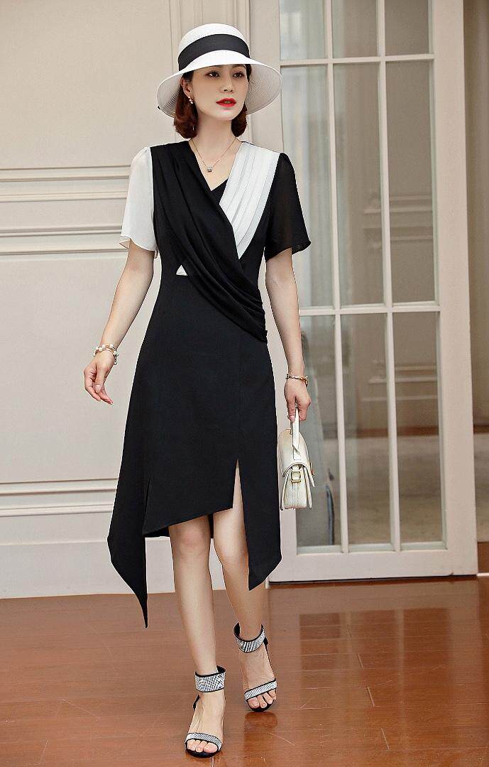 欧货同款，拼接连衣裙，美，女装连衣裙，贻思茗