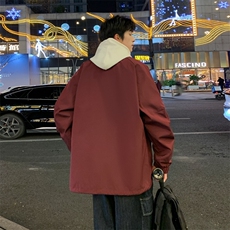 春季新款男士连帽冲锋衣外套款美式休闲工装夹克JK180-P75，男装夹克，星座308B-2