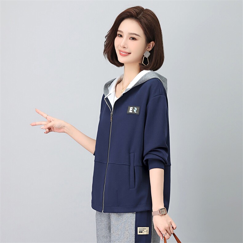 时尚贴布宽松短外套女秋装新款休闲百搭长袖上衣,女装短外套,依恋蒂丝