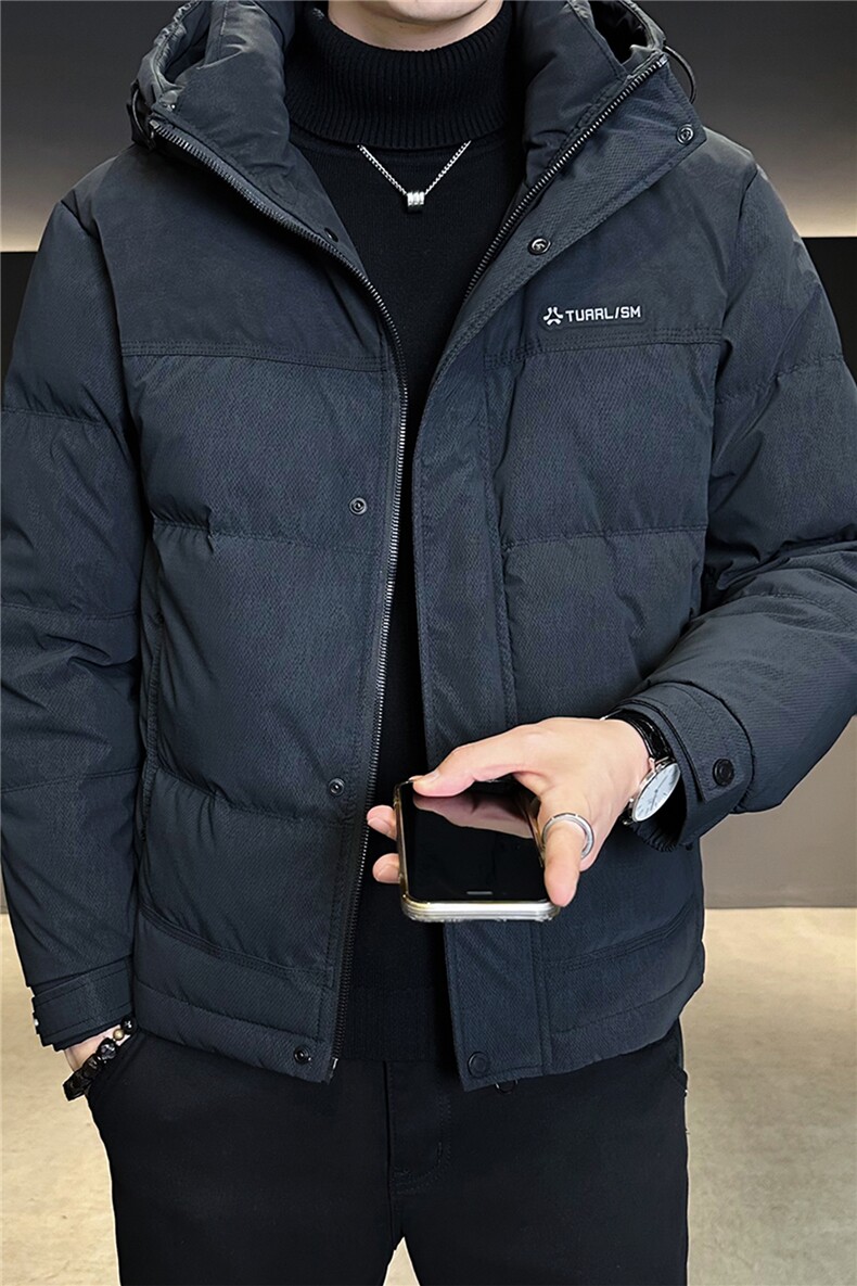 标50绒羽绒服男冬季2025新款连帽拼接外套A313-2633-P225,男装羽绒服,电商A313