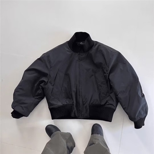 藏蓝色ma1飞行夹克男款春秋高级感美式立领短款垫肩外套 7108-P70图片