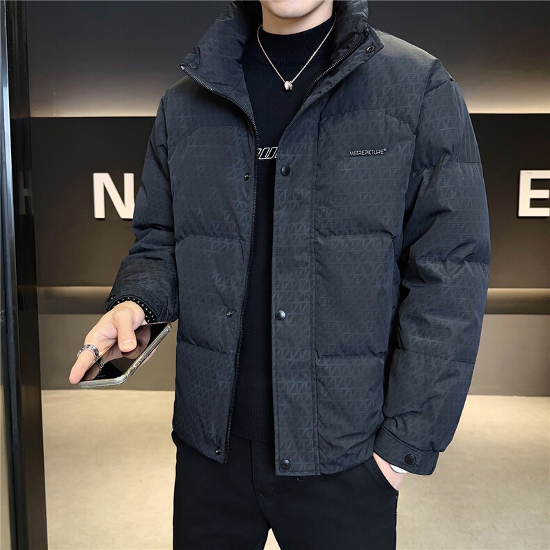 2025冬男修身立领暗花g标50白鸭绒羽绒A230-6606-P185（控280）,男装羽绒服,电商A230