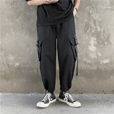 工装裤男潮牌宽松百搭ins韩版潮流束脚休闲秋季港风裤子8212，男装休闲裤，电商A318