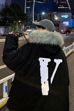 D17 P138 控168 反光大V 港风冬季连帽迷彩大码棉衣外套图片