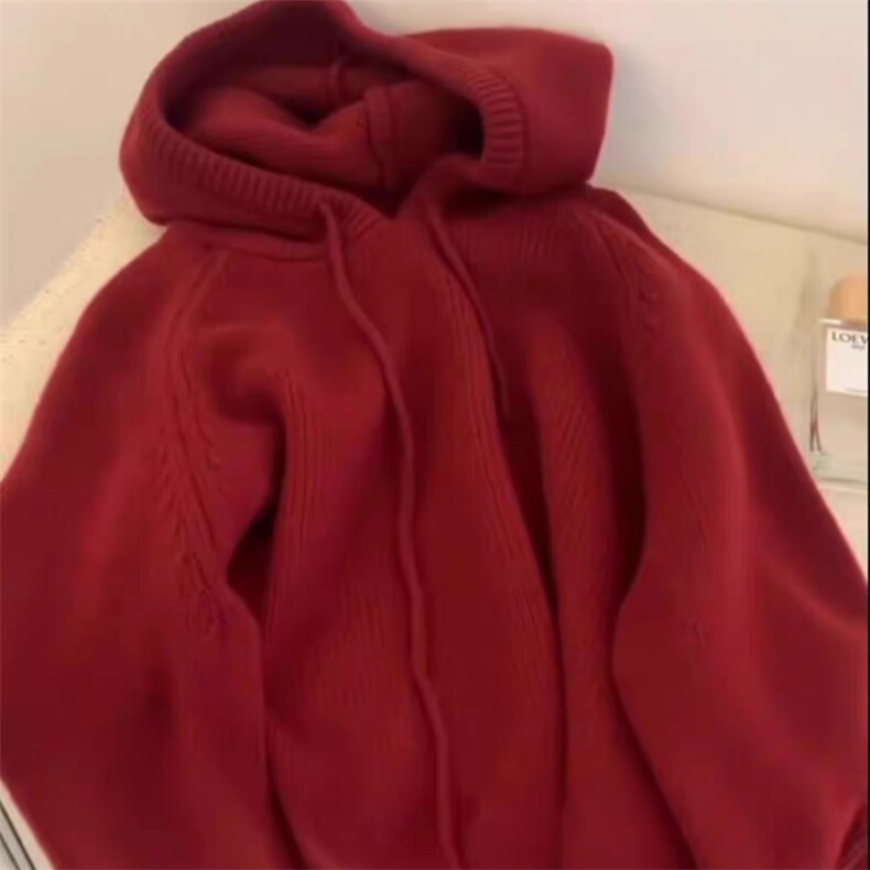 2025年秋季时尚百搭通勤简约休闲插肩连帽，女装羊毛衫，旭驰羊绒