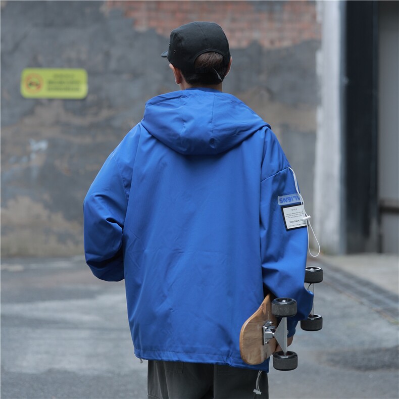 港风冲锋衣男休闲宽松潮百搭外套工装大码M-5XL夹克JK7569P75控98,男装夹克,星座227-7