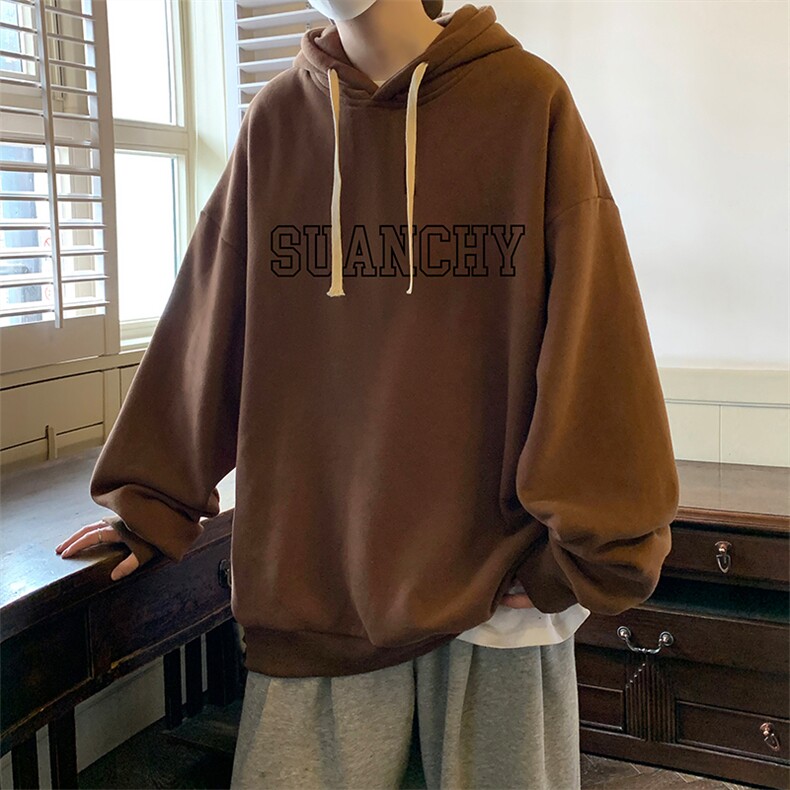 纯棉连帽卫衣男大码运动帽衫宽松薄WY2229-P35加绒款-P40,男装卫衣,电商A040