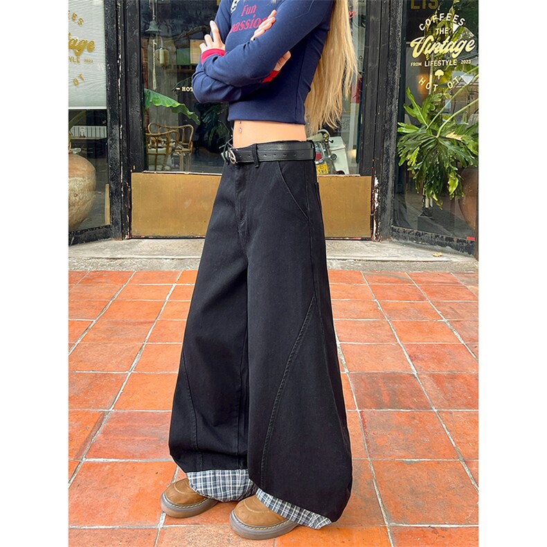 高街Vibe风立体剪裁阔腿裤潮流百搭四季款宽松长裤K919P55控89,男装休闲裤,电商A102B