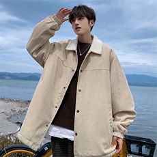 特批78无差价慵懒风oversize灯芯绒夹克男羊羔毛棉衣棉服外套M82，男装棉衣，电商A001-1