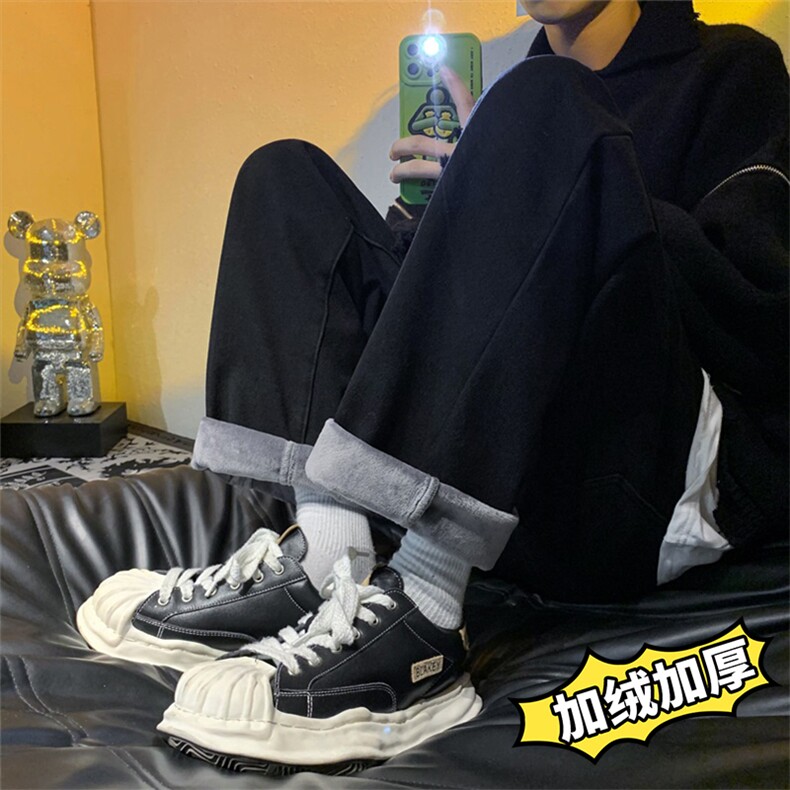 加绒加厚牛仔裤男秋冬宽松直筒美式裤子A080-9291-常规P35加绒P45,男装牛仔裤,电商A080