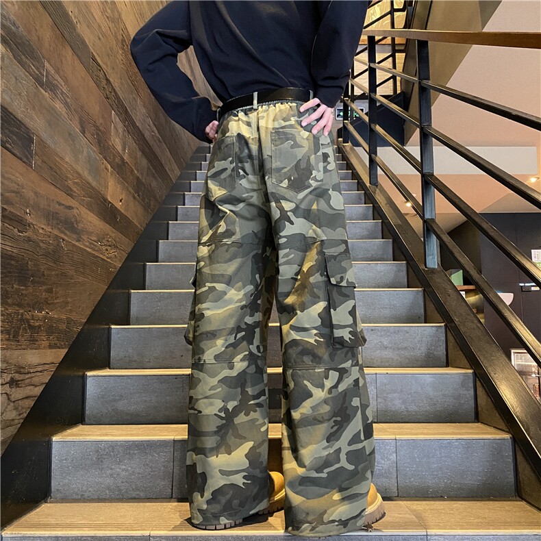 抖音品质美式高街迷彩工装大口袋宽松休闲裤B315-K25623-p65控88,男装工装外套,电商B315
