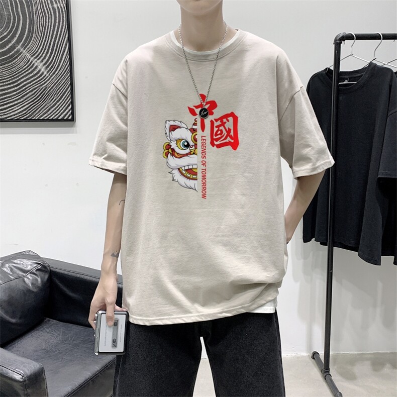 T2206P25港风室内男士t恤短袖ins潮牌潮流夏季薄款上衣服港风宽松,男装T恤,星座510A-1