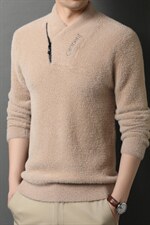 秋冬季中年男休闲圆领针织衫厚款男爸爸装保暖上衣HPN8651-P95