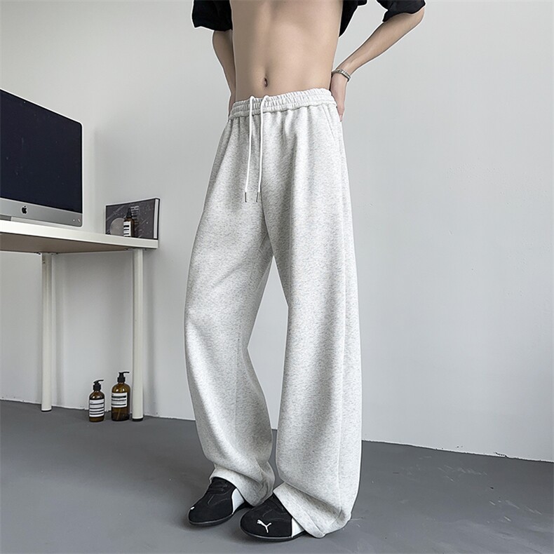 模特-灰色垂感弯刀卫裤男休闲裤8089-P45,男装休闲裤,电商B380（原B361）