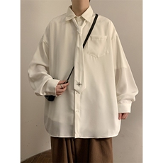 白墙纯色长袖衬衫（送领带，四芒星）X1213-DY157-P50控68，男装衬衫，星座1213