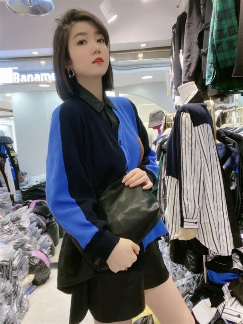 欧版上衣毛衣拼接布,针织衫/毛衣,芭娜美纳