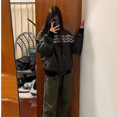字母印花棒球服外套男女秋冬季新款美式飞行员夹克上衣AA300-P63，男装夹克，星座1008