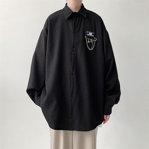 宽松港风长袖衬衫男KD626-P30图片