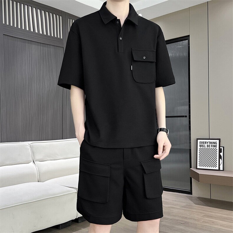 DT281-P55夏季时尚港风冰丝短袖套装短裤两件套,男装牛仔裤,星座507A（原星座306B-2）