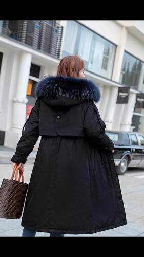 2021冬季新款，韩版派克时尚修身显瘦加厚长款羽绒棉，女装，婉伦