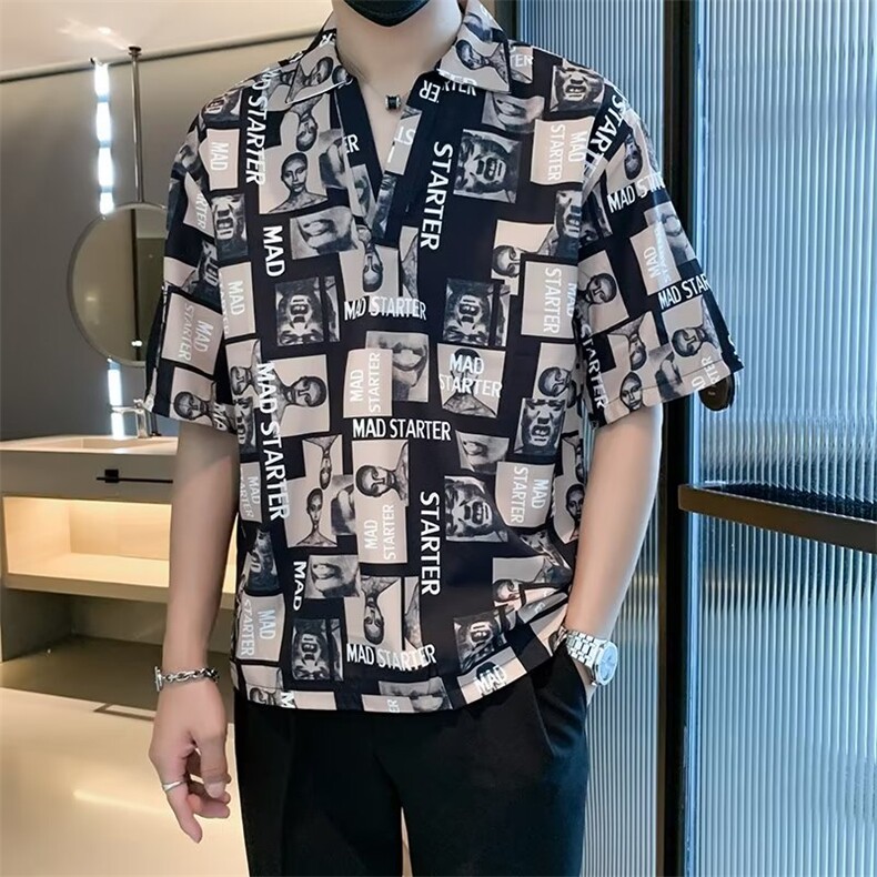 夏季冰丝V领T恤男翻领短袖POLO衫薄款半袖夏装上衣半截袖tC3011,男装T恤,星座1116A-2（原606A-1）