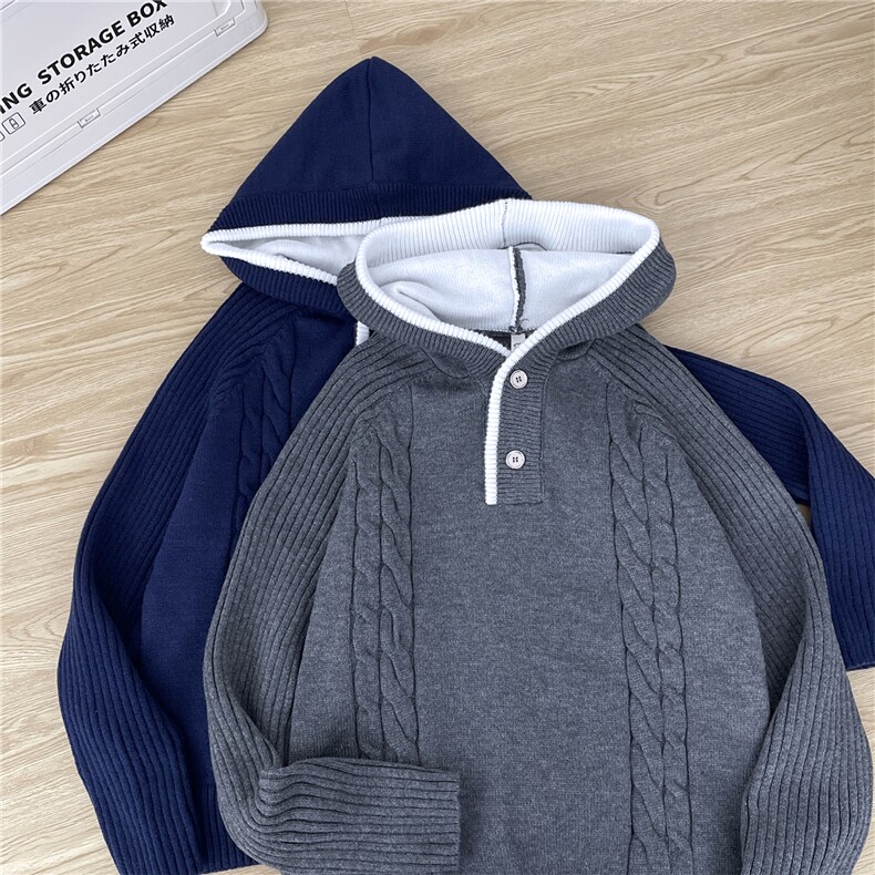 拼色连帽绞花纹男士毛衣秋冬季cleanfit男装衣服MY38-P73,男装针织衫/毛衣,星座308B-2