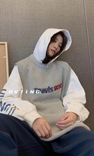 秋冬针织毛线马甲?卫衣帽衫，女装马甲，HV7ING