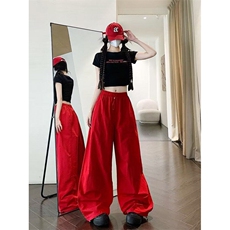 美式街头辣妹宽松工装裤女2026夏季刺绣直筒休闲伞兵裤K6488-P35，男装工装外套，星座412-3