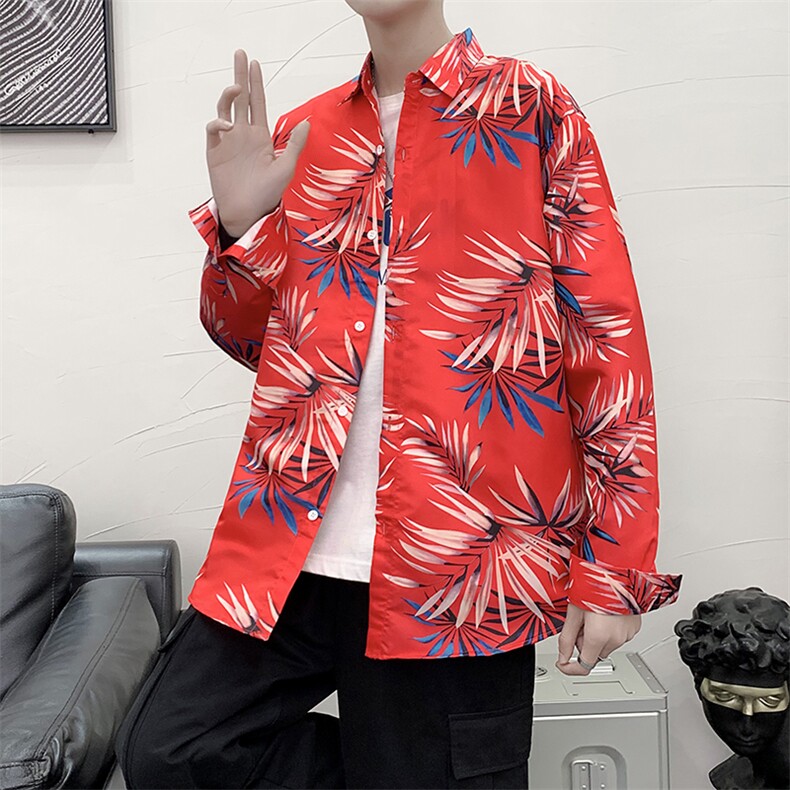 长袖衬衫男港风日系衬衫C9631P27,男装衬衫,星座1116-2