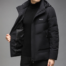 AN9837钱塘2020-3秋冬新款中老年男士商务休闲连帽羽绒服外套P268，男装羽绒服，钱塘207-3