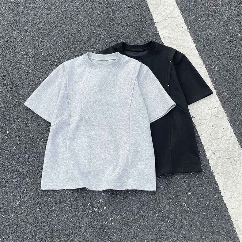高品质钉扣夏季新款男装空气层时尚短袖T恤半袖XZ212-QXT680-P35,男装T恤,星座212-1