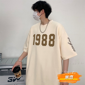 冰氧仿棉短袖港风白墙夏季休闲百搭刺绣纯色男上衣TC3147-P22控48图片
