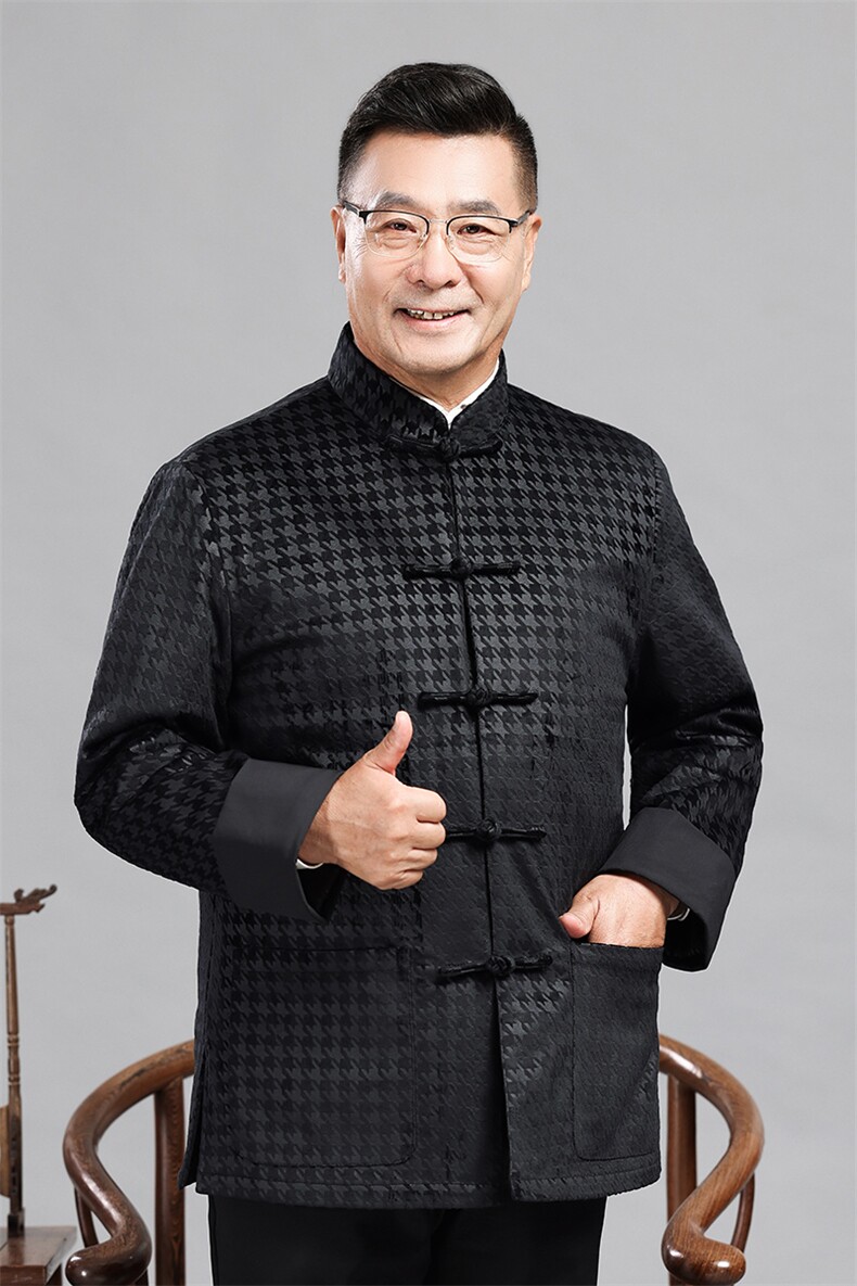 2025新款中老年雪尼尔加绒棉衣唐装外套男士冬款新中式爷爷装棉袄,男装棉衣,钱塘723