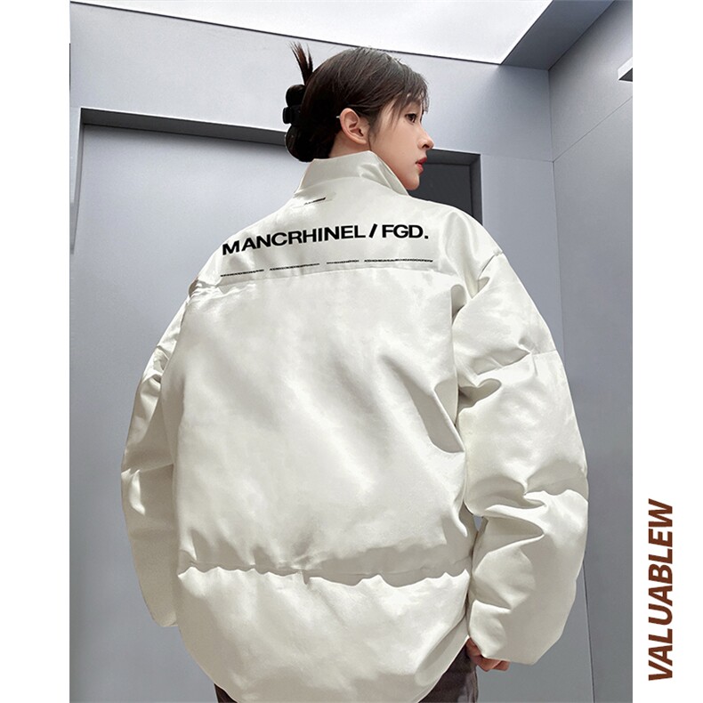 均可提供短视频 高品质港风长英文PU皮加厚棉衣PM142-p110控148图片