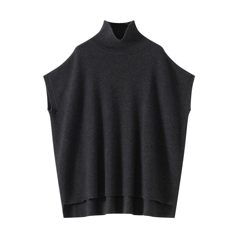 2025年秋季新款百搭女士高领宽松坎肩无袖马甲，女装羊绒衫，品秋羊绒