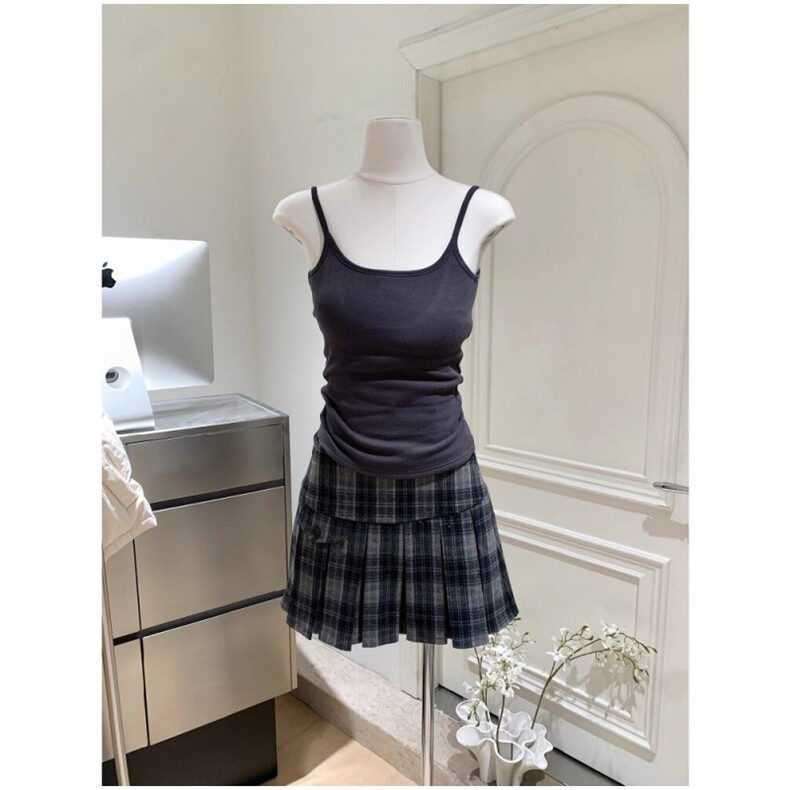 JK2501-P55韩系学院风格纹半身裙女高腰显瘦百褶裙短款a字裙,女装半身裙,星座617A-2