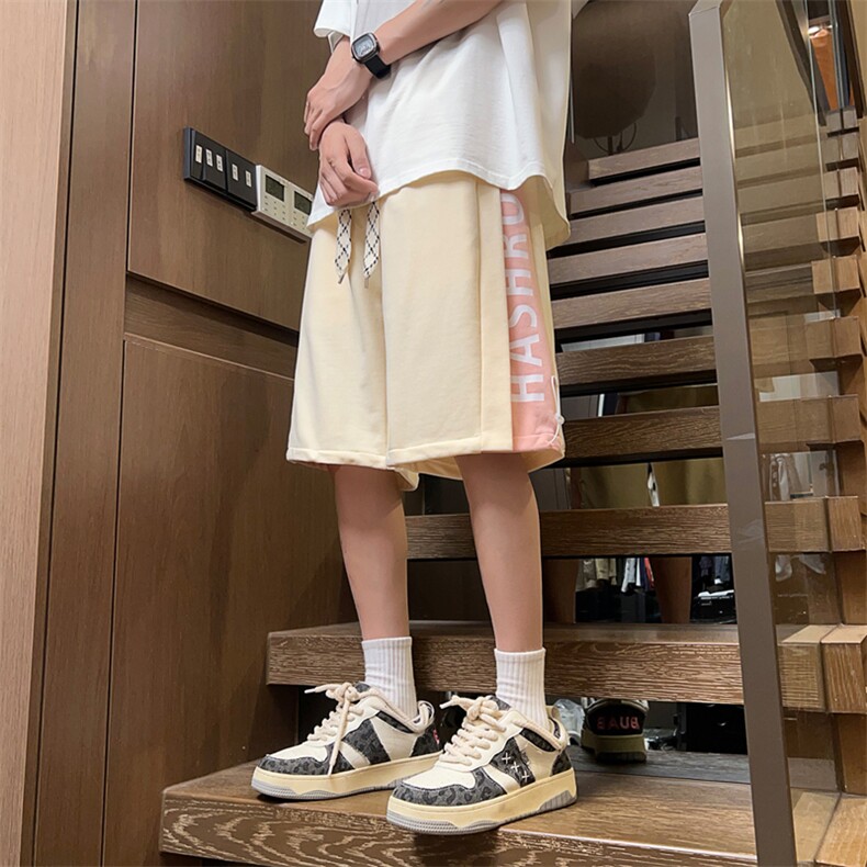 短裤男夏季新款港风宽松冰丝大码工装五分裤K603-P38图片