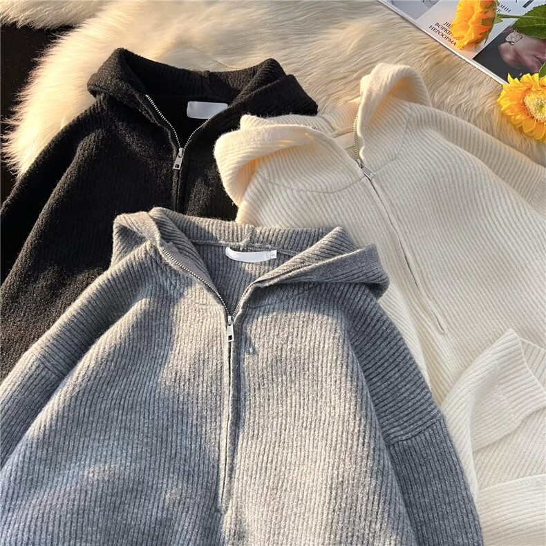 冬季潮带帽毛衣新款套头半拉链长袖鹿毛绒毛衣BM26P63,男装针织衫/毛衣,星座1116-2
