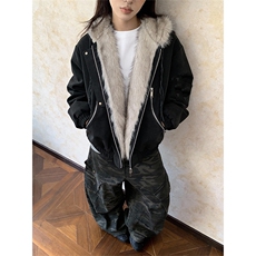 XZ514-2-25104-P115美式复古座山雕连帽棉服加厚保暖夹克宽松外套，男装夹克，星座514-2(原B239)