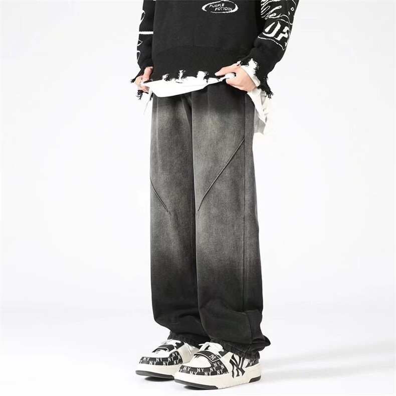 美式牛仔裤男韩版渐变色直筒裤子2024春季新款ins长裤RK1448-P47,男装牛仔裤,星座412-3