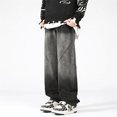 美式牛仔裤男韩版渐变色直筒裤子2024春季新款ins长裤RK1448-P47，男装牛仔裤，星座412-3