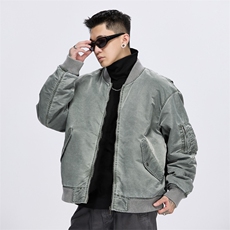 美式复古棉衣冬季棒球领潮牌夹克飞行服外套A436-982-P135168，男装夹克，电商A436