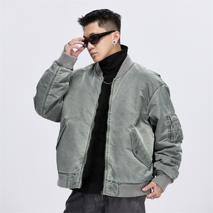 美式复古棉衣冬季棒球领潮牌夹克飞行服外套A436-982-P135168图片