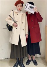 冬季呢料大衣，女装毛呢外套，品晗