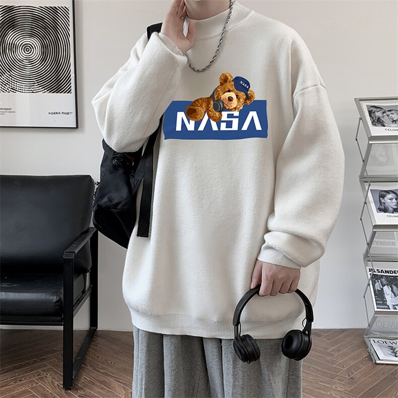 控68半高领毛衣男士大码针织衫男毛线衣男 M18247-P45 加绒款-P65图片