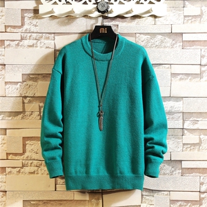 1日系圆领套头中性潮流大码M-5XL印花针织毛衣男7979P45加绒P55图片